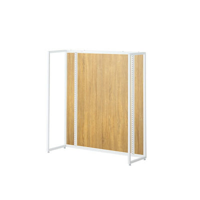 店舗用品システム什器UR120中央片面タイプ本体ホワイトラスティック柄パネル付きの商品画像