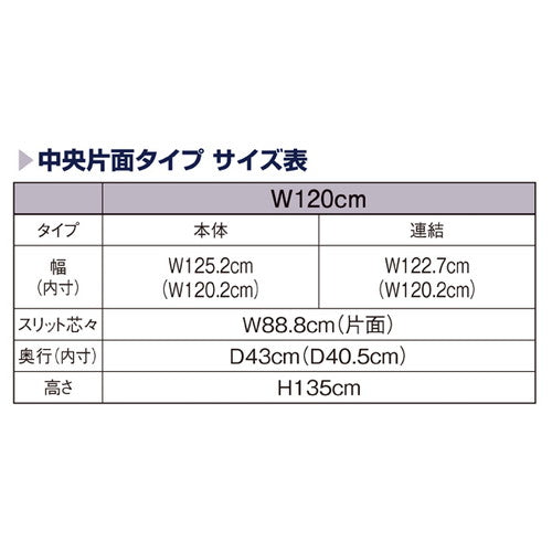 (本体) ユニットラック UR120中央片面タイプ W120×H135cm 黒 ダークブラウンパネル付き kp38-15-8-4