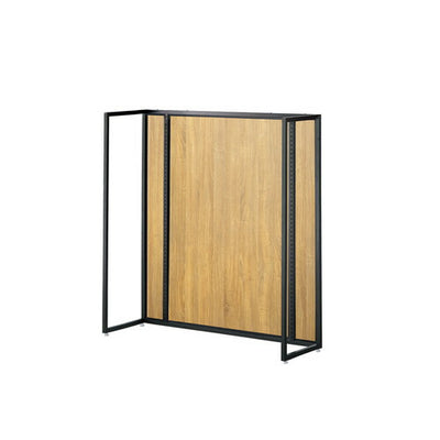 店舗用品システム什器UR120中央片面タイプ本体ブラックラスティック柄パネル付きの商品画像