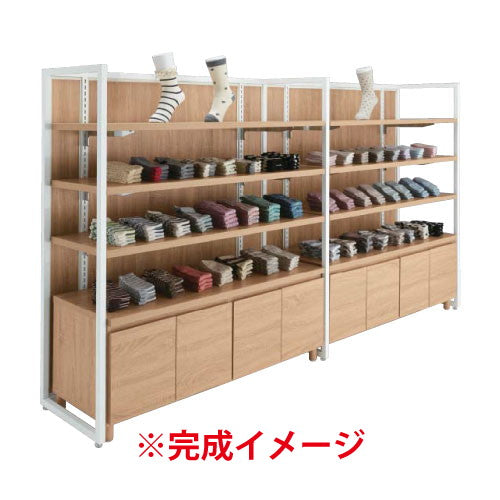 (本体) ユニットラック UR120中央片面タイプ W120×H135cm 黒 ラスティック柄パネル付き kp38-15-8-5