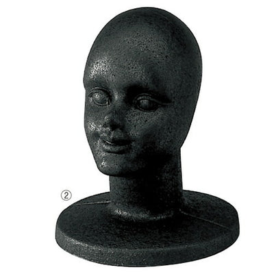 店舗用品演出用品マネキンヘッド顔付き黒の商品画像