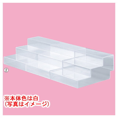 店舗用品演出用品スライド式ディスプレイ白3段の商品画像