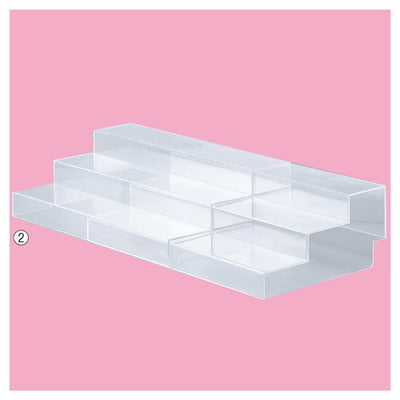 店舗用品演出用品スライド式ディスプレイクリア3段の商品画像