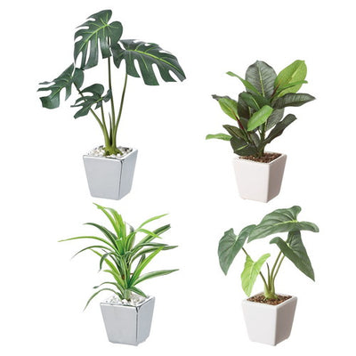 店舗用品演出用品卓上グリーンポット(フェイクグリーン)モンステラの商品画像