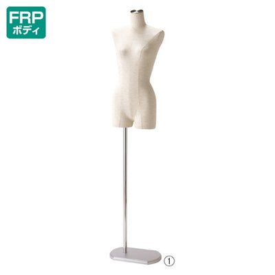 店舗用品ディスプレイ用品婦人芯地張トルソー9号ステンレス調の商品画像