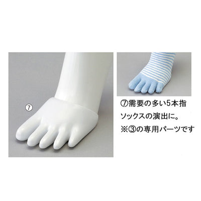 店舗用品ディスプレイ用品ソックス用ディスプレイ白婦人ソックス用5本指パーツの商品画像