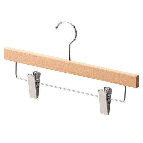 店舗用品ディスプレイ用品木製ボトムハンガー木地仕上げ下型クリップ付きの商品画像