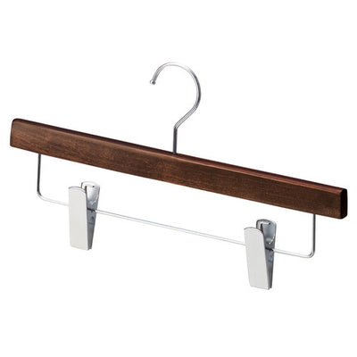 店舗用品ディスプレイ用品木製ボトムハンガーヴィンテージブラウン下型クリップ付きの商品画像