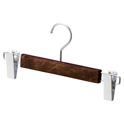 店舗用品ディスプレイ用品木製ボトムハンガーヴィンテージブラウン外型クリップ付きの商品画像