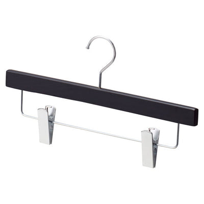 店舗用品ディスプレイ用品木製ボトムハンガーブラック下型クリップ付きの商品画像