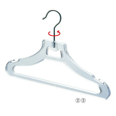 店舗用品ディスプレイ用品プラスチック製ハンガーW37cm透明の商品画像