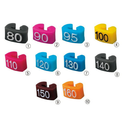 店舗用品ディスプレイ用品サイズチップ子供用130青の商品画像