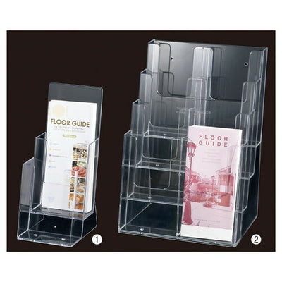 店舗用品サイン・掲示用品多段式パンフレットスタンドA4三ツ折タテ4段×2列の商品画像