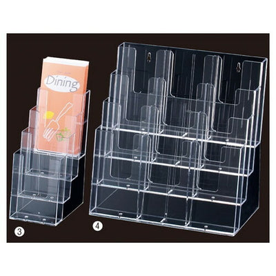 店舗用品サイン・掲示用品多段式パンフレットスタンドA4三ツ折タテ4段の商品画像