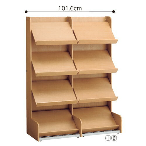 店舗用品サイン・掲示用品システムカタログスタンド木目調A44段本体の商品画像