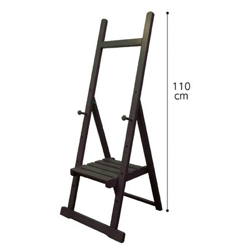 店舗用品サイン・掲示用品棚付き木製イーゼルH型ダークブラウンの商品画像