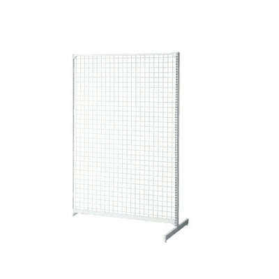店舗用品システム什器BR50両面ネットタイプW120cm連結タイプホワイトH135cmの商品画像