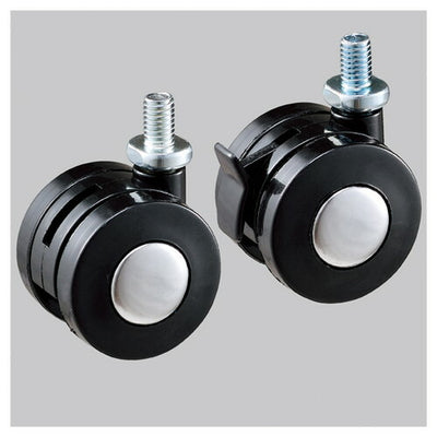 店舗用品システム什器直径5cm双輪キャスターセット耐荷重50kgタイプ直径5cm双輪ブラック【4個】の商品画像