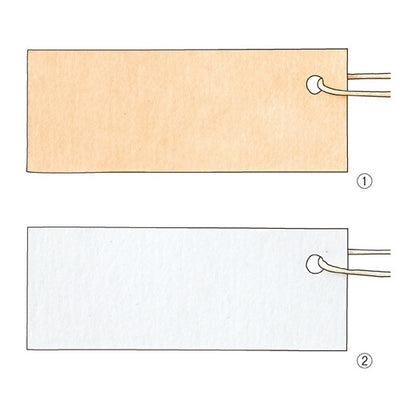 店舗用品販促用品さげ札再生紙(生成糸付き)4.7×1.8cmクリーム【500枚】の商品画像