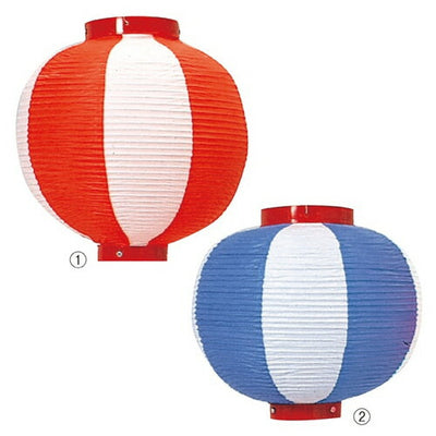 店舗用品販促用品ちょうちん尺丸ブルー/白の商品画像