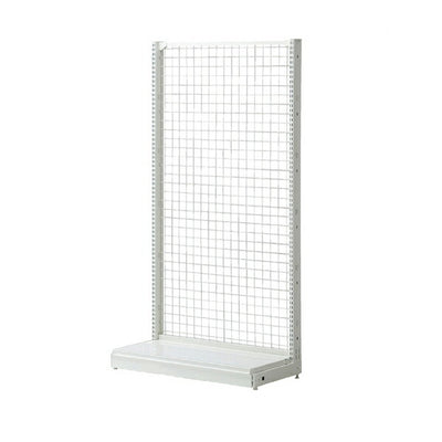 店舗用品システム什器KZ片面ネットタイプW90cm本体ホワイトH270cmの商品画像