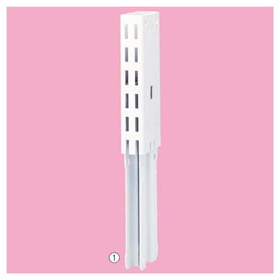 店舗用品システム什器KS用上部継ぎ柱ホワイトH15cmの商品画像