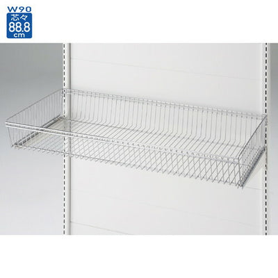 店舗用品システム什器ワイヤーバスケットセット3段可変式90cmタイプD30cmの商品画像