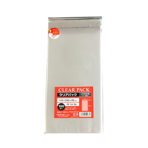 店舗用品ラッピング用品クリアパックOPP透明袋(テープ付き)14×26cmの商品画像