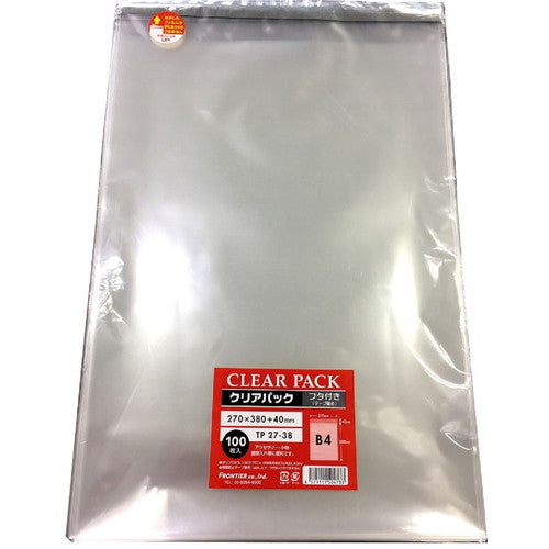 店舗用品ラッピング用品クリアパックOPP透明袋(テープ付き)27×38cm(B4)の商品画像