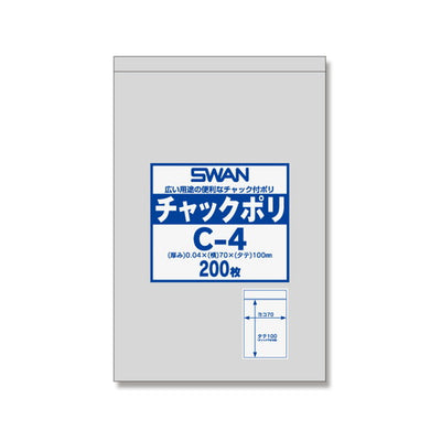 店舗用品ラッピング用品SWANチャックポリ透明袋7×10cmの商品画像