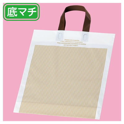 店舗用品ラッピング用品ハンドル付きポリ袋ニューベーシック25×28×底マチ8cmの商品画像