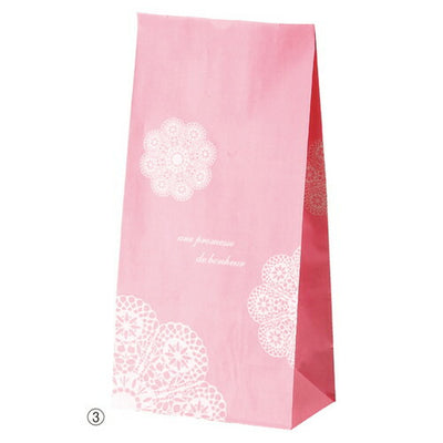 店舗用品ラッピング用品角底紙袋レースィ角底紙袋Mピンク【100枚】の商品画像