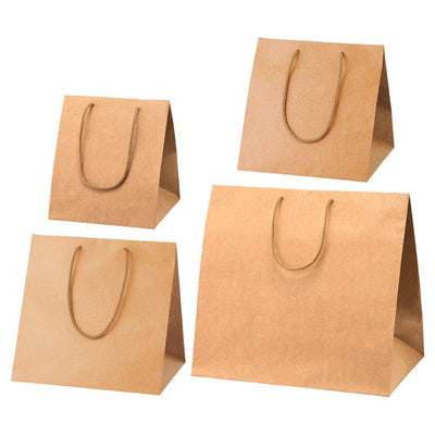 店舗用品ラッピング用品アレンジバッグ茶無地紙袋23×23×27cmの商品画像