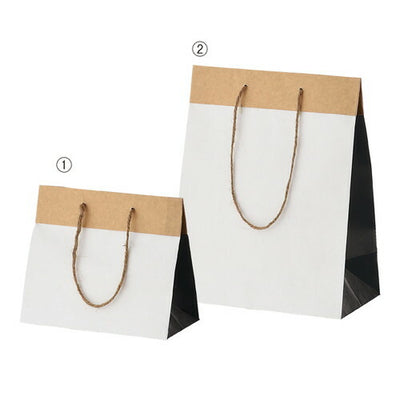 店舗用品ラッピング用品クラフトブラック紙袋10枚19×10×16.5cmの商品画像