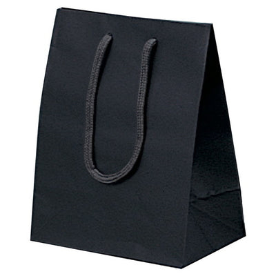 店舗用品ラッピング用品カラー手提げ紙袋黒無地20×12×25cmの商品画像