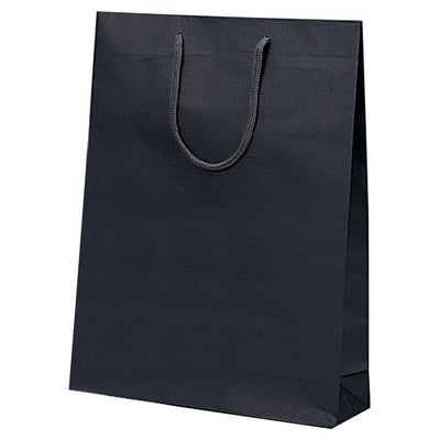 店舗用品ラッピング用品カラー手提げ紙袋黒無地33×10×45cmの商品画像