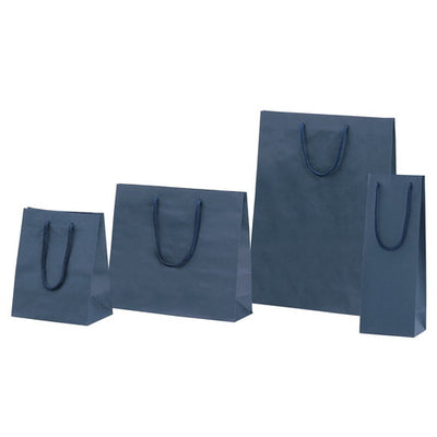 店舗用品ラッピング用品カラー手提げ紙袋紺20×12×25cmの商品画像