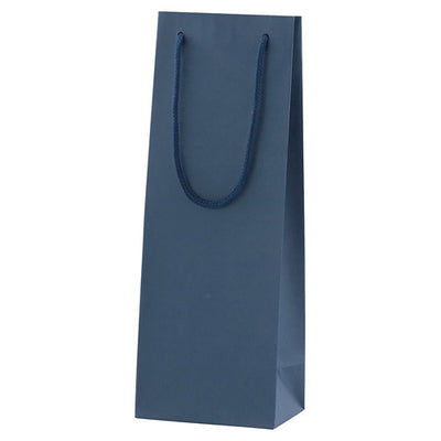 店舗用品ラッピング用品カラー手提げ紙袋紺13×9×36(ワイン用)cmの商品画像