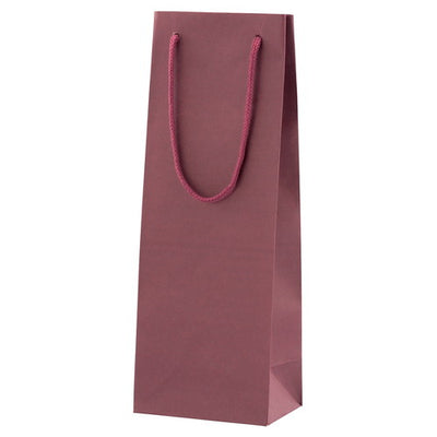 店舗用品ラッピング用品カラー手提げ紙袋エンジ13×9×36(ワイン用)cmの商品画像
