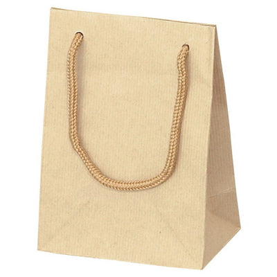 店舗用品ラッピング用品手提げ紙袋クラフトストライプエンボス12×7×16.5cmの商品画像
