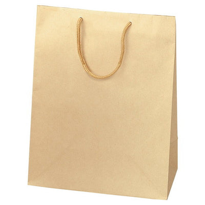 店舗用品ラッピング用品手提げ紙袋クラフトストライプエンボス25.5×14.5×33cmの商品画像