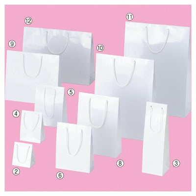 店舗用品ラッピング用品ブライトバッグホワイト12×7×16.5cmの商品画像