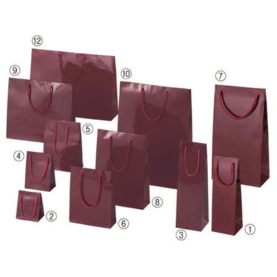 店舗用品ラッピング用品無地紙袋ブライトバッグエンジ33×10×30cmの商品画像