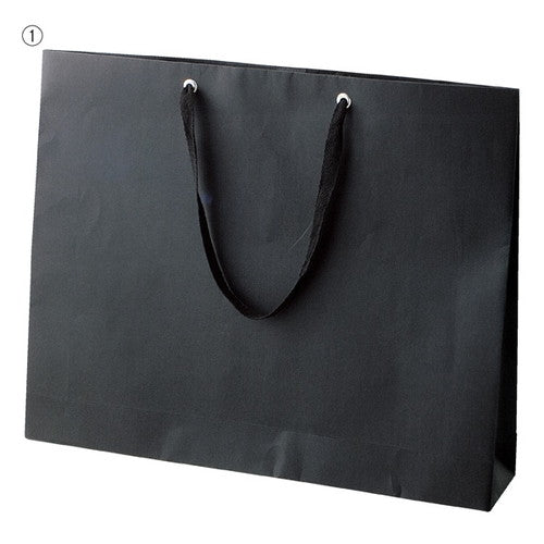 店舗用品ラッピング用品ショルダーバッグブラック無地紙袋黒ひも52×10×42cmの商品画像