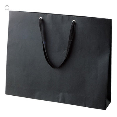 店舗用品ラッピング用品ショルダーバッグブラック無地紙袋黒ひも52×10×42cmの商品画像