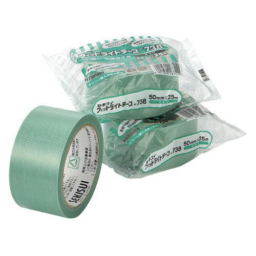 店舗用品店舗運営用品SEKISUIフィットライトテープ緑(50mm幅×25m巻)No.73850mm幅×25m巻の商品画像