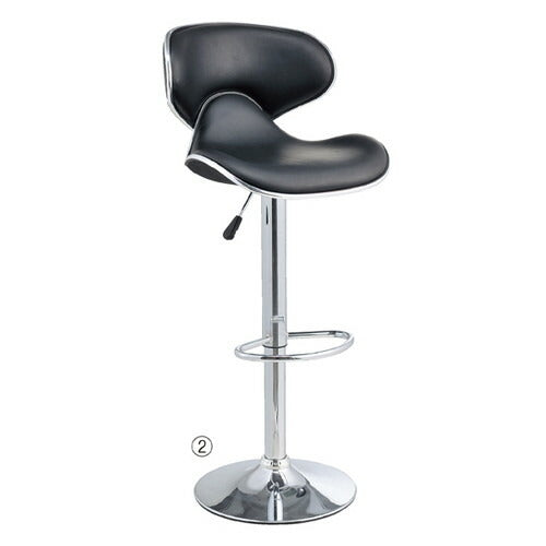 店舗用品店舗運営用品昇降式カウンターチェアPU座厚手タイプブラックの商品画像