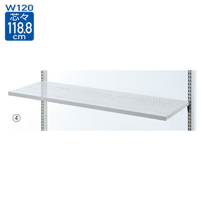 店舗用品システム什器スチール棚セットW120cm溝なしタイプD35cmの商品画像
