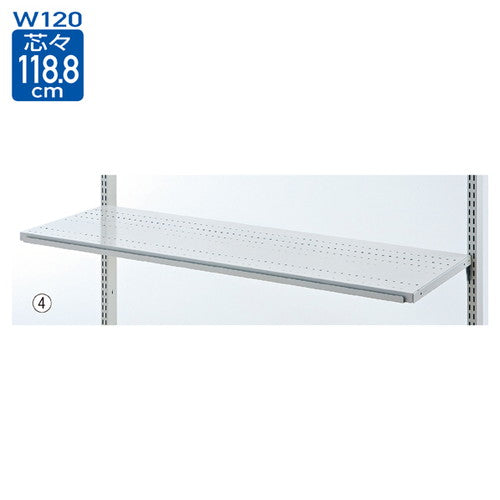 店舗用品システム什器スチール棚セットW120cm溝ありタイプD30cmの商品画像