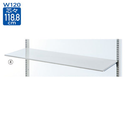 店舗用品システム什器スチール棚セットW120cm丸面タイプD35cmの商品画像
